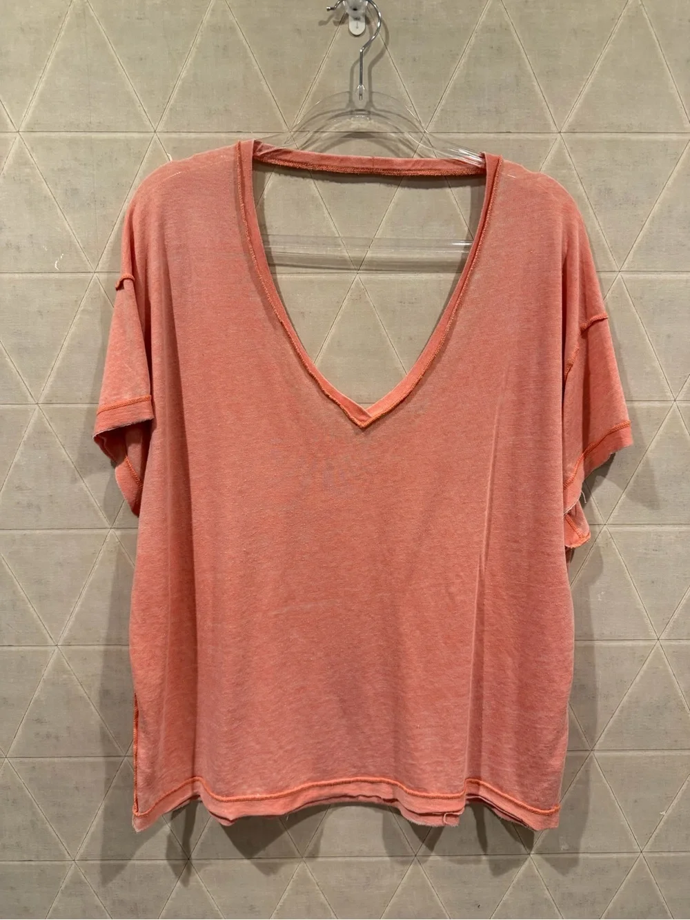 Free People All Mine T Shirt In Apricot Coral Size Medium